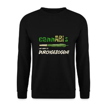 Cannabis Abi - Unisex Pullover - Schwarz - Vorne - Alina (178cm) & Michal (187cm)