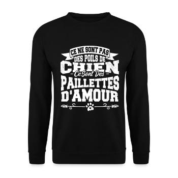 CE NE SONT PAS DES POiLS DE CHIEN - Sweat-shirt Unisexe - noir - Devant - Alina (178cm) & Michal (187cm)