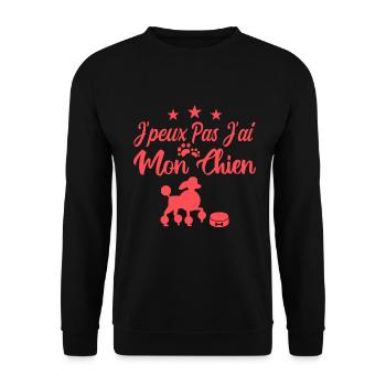 Je peux pas j'ai mon chien - Sweat-shirt Unisexe - noir - Devant - Alina (178cm) & Michal (187cm)