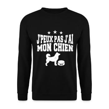 Je peux pas j'ai mon chien - Sweat-shirt Unisexe - noir - Devant - Alina (178cm) & Michal (187cm)