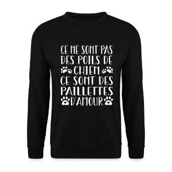 CE NE SONT PAS DES POiLS DE CHIEN - Sweat-shirt Unisexe - noir - Devant - Alina (178cm) & Michal (187cm)