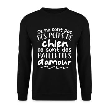 CE NE SONT PAS DES POiLS DE CHIEN - Sweat-shirt Unisexe - noir - Devant - Alina (178cm) & Michal (187cm)