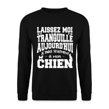 aujourd'hui je parle avec mon chien - Sweat-shirt Unisexe - noir - Devant - Alina (178cm) & Michal (187cm)