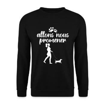 Allons Nous Promener | chien meilleur amie - Sweat-shirt Unisexe - noir - Devant - Alina (178cm) & Michal (187cm)