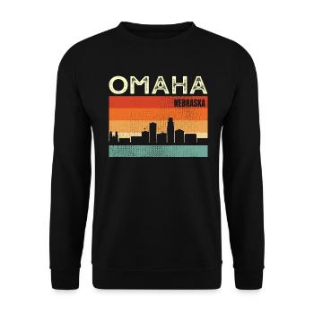 Omaha Nebraska - Unisex Pullover - Schwarz - Vorne - Alina (178cm) & Michal (187cm)