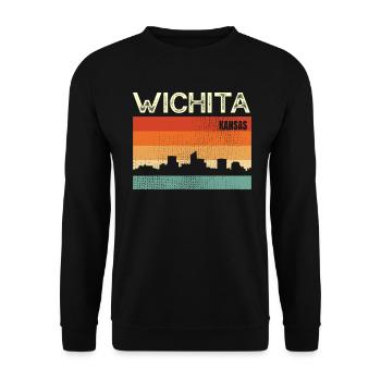 Wichita, Kansas - Unisex Pullover - Schwarz - Vorne - Alina (178cm) & Michal (187cm)