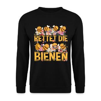 Rettet die Bienen Imker süßes Biene und Bienen - Unisex Pullover - Schwarz - Vorne - Alina (178cm) & Michal (187cm)