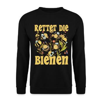 Rettet die Bienen Imker süßes Biene und Bienen - Unisex Pullover - Schwarz - Vorne - Alina (178cm) & Michal (187cm)