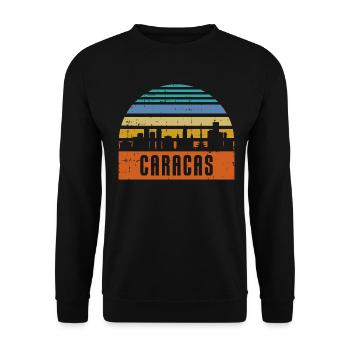 Caracas skyline - Unisex Sweatshirt - black - Front - Alina (178cm) & Michal (187cm)