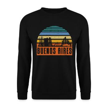 Buenos Aires Argentina Skyline - Unisex Sweatshirt - black - Front - Alina (178cm) & Michal (187cm)