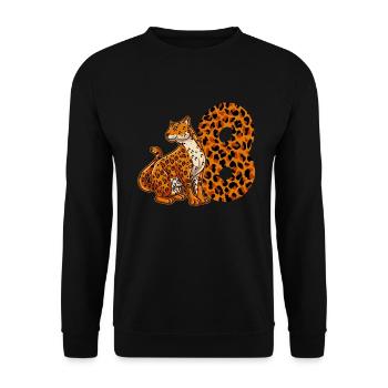 8 years old boy birthday Jaguar - Unisex Sweatshirt - black - Front - Alina (178cm) & Michal (187cm)