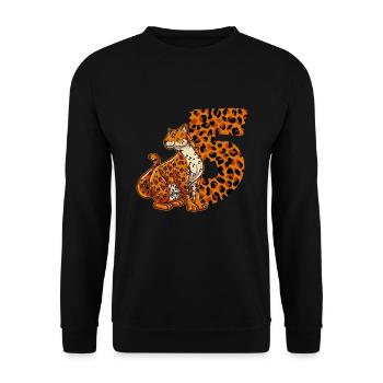 5 years old boy birthday Jaguar - Unisex Sweatshirt - black - Front - Alina (178cm) & Michal (187cm)