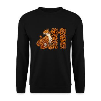 11 years old boy birthday Jaguar - Unisex Sweatshirt - black - Front - Alina (178cm) & Michal (187cm)