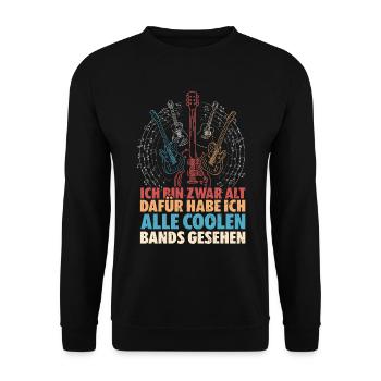 Rocker und Gitarrenliebhaber alle coolen Rockbands - Unisex Pullover - Schwarz - Vorne - Alina (178cm) & Michal (187cm)