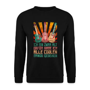 Rocker und Gitarrenliebhaber alle coolen Rockbands - Unisex Pullover - Schwarz - Vorne - Alina (178cm) & Michal (187cm)