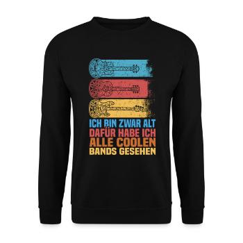 Rocker und Gitarrenliebhaber alle coolen Rockbands - Unisex Pullover - Schwarz - Vorne - Alina (178cm) & Michal (187cm)