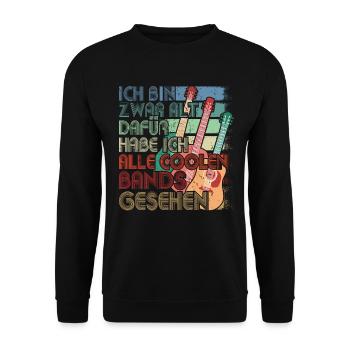 Rocker und Gitarrenliebhaber alle coolen Rockbands - Unisex Pullover - Schwarz - Vorne - Alina (178cm) & Michal (187cm)