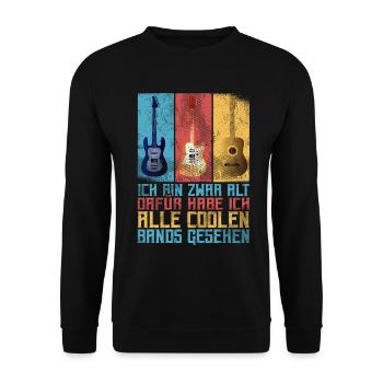 Rocker und Gitarrenliebhaber alle coolen Rockbands - Unisex Pullover - Schwarz - Vorne - Alina (178cm) & Michal (187cm)