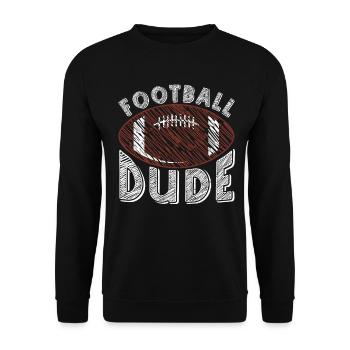 Football Dude American Football US Sport - Unisex Pullover - Schwarz - Vorne - Alina (178cm) & Michal (187cm)