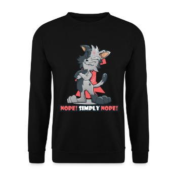 Nope! geneverte and lazy cat Nö cat lover - Unisex Sweatshirt - black - Front - Alina (178cm) & Michal (187cm)