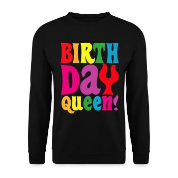 Fille Anniversaire Anniversaire Reine! Fille - Sweat-shirt Unisexe - noir - Devant - Alina (178cm) & Michal (187cm)