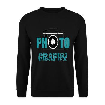 Photographer Photography Camera Photos - Unisex Sweatshirt - black - Front - Alina (178cm) & Michal (187cm)