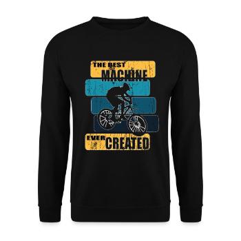 Fahrradfahrer Fahrrad Biker BMX - Unisex Pullover - Schwarz - Vorne - Alina (178cm) & Michal (187cm)