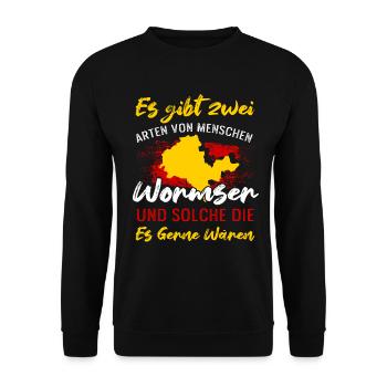 Es Gibt Zwei Arten Von Menschen Wormser - Unisex Pullover - Schwarz - Vorne - Alina (178cm) & Michal (187cm)