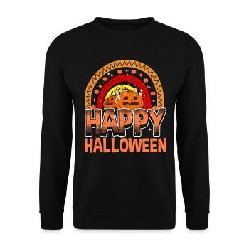 Halloween Rainbow Happy Hallowen avec citrouille - Sweat-shirt Unisexe - noir - Devant - Alina (178cm) & Michal (187cm)