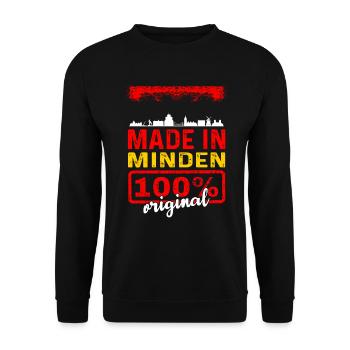 Minden Mindener Geschenk - Unisex Pullover - Schwarz - Vorne - Alina (178cm) & Michal (187cm)