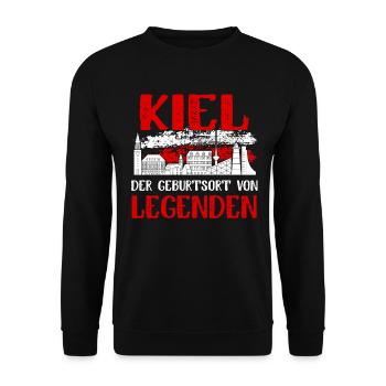 Kiel Der Geburtsort Von Legenden - Unisex Pullover - Schwarz - Vorne - Alina (178cm) & Michal (187cm)