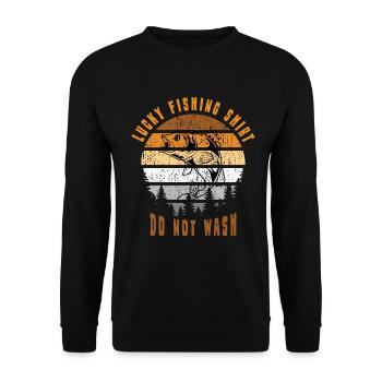 Pêcheur Pêcheur Pêche Canne à pêche Pêche Pêcheur - Sweat-shirt Unisexe - noir - Devant - Alina (178cm) & Michal (187cm)