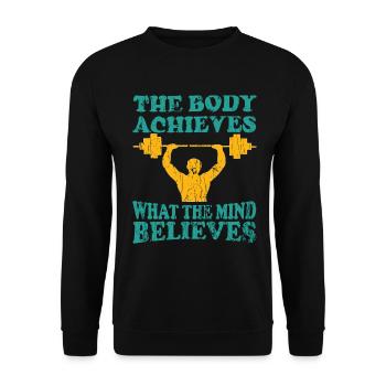 Musculation Force Strong Fitness Power Triathlon - Sweat-shirt Unisexe - noir - Devant - Alina (178cm) & Michal (187cm)