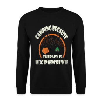 Camping Camper Zelten Wohmbobil Wohnwagen - Unisex Pullover - Schwarz - Vorne - Alina (178cm) & Michal (187cm)