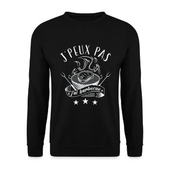 Je peux pas j'ai Barbecue, le roi du barbecue - Sweat-shirt Unisexe - noir - Devant - Alina (178cm) & Michal (187cm)