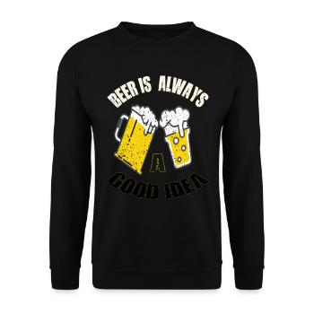 Bier Bierglas Biertrinker Kneipe Pinte - Unisex Pullover - Schwarz - Vorne - Alina (178cm) & Michal (187cm)