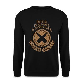 Bier Bierglas Biertrinker Kneipe Pinte - Unisex Pullover - Schwarz - Vorne - Alina (178cm) & Michal (187cm)