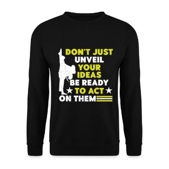 Selbstverteidigung Kampfsport Karate Schwarzgurt - Unisex Pullover - Schwarz - Vorne - Alina (178cm) & Michal (187cm)