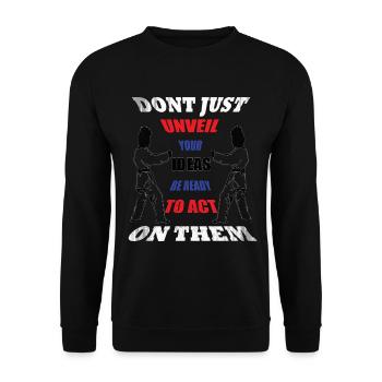 Selbstverteidigung Kampfsport Karate Schwarzgurt - Unisex Pullover - Schwarz - Vorne - Alina (178cm) & Michal (187cm)