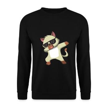Katzen-Sonnenbrille - Unisex Pullover - Schwarz - Vorne - Alina (178cm) & Michal (187cm)