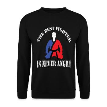 Selbstverteidigung Kampfsport Karate Schwarzgurt - Unisex Pullover - Schwarz - Vorne - Alina (178cm) & Michal (187cm)
