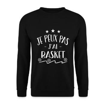 Je peux pas j'ai basket - Sweat-shirt Unisexe - noir - Devant - Alina (178cm) & Michal (187cm)