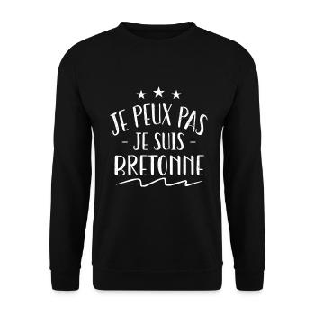 breton | Je peux pas je suis Bretonne - Sweat-shirt Unisexe - noir - Devant - Alina (178cm) & Michal (187cm)