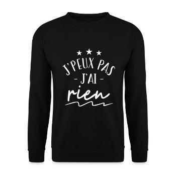 Je peux pas jai Rien - Sweat-shirt Unisexe - noir - Devant - Alina (178cm) & Michal (187cm)