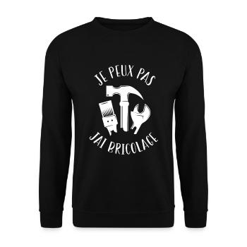 J'Peux Pas J'ai Bricolage - Sweat-shirt Unisexe - noir - Devant - Alina (178cm) & Michal (187cm)