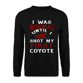 Kojotenjagd Kojote Geschenk - Unisex Pullover - Schwarz - Vorne - Alina (178cm) & Michal (187cm)