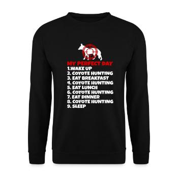 Kojotenjagd Kojote Geschenk - Unisex Pullover - Schwarz - Vorne - Alina (178cm) & Michal (187cm)