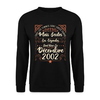 Légendes Sont Nées En Décembre 2002 édition limité - Sweat-shirt Unisexe - noir - Devant - Alina (178cm) & Michal (187cm)