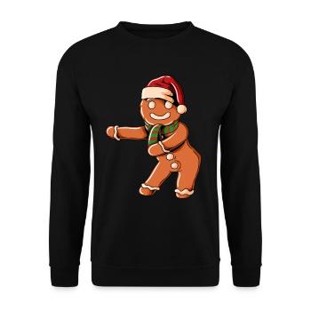 Pain d’épices Casquette de Noël Floss Dance Noël - Sweat-shirt Unisexe - noir - Devant - Alina (178cm) & Michal (187cm)