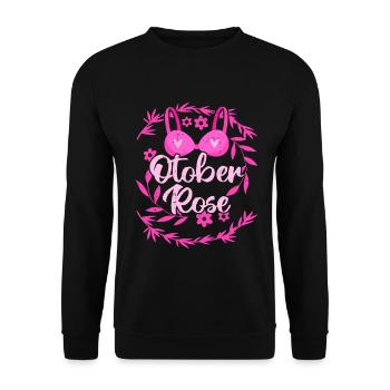 Octobre Rose | Lutte contre le cancer du sein - Sweat-shirt Unisexe - noir - Devant - Alina (178cm) & Michal (187cm)